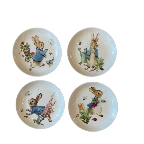Beatrix Potter Peter Rabbit Assorted Appetizer Plates 6in Set of 4 Easter New - Picture 7 of 9